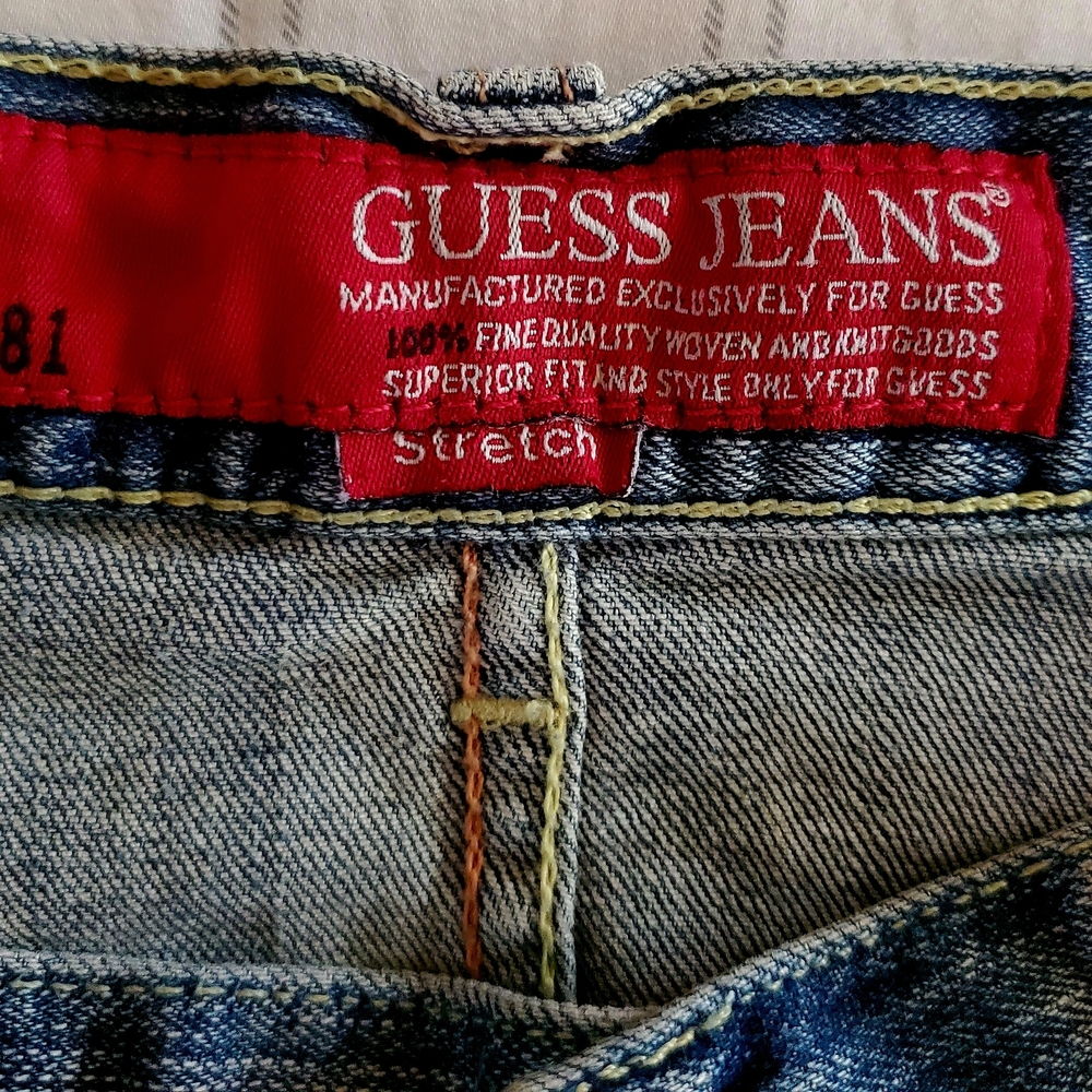 GUESS Denim Mini Skirt with Navy Floral Embroidery - Picture 3 of 6